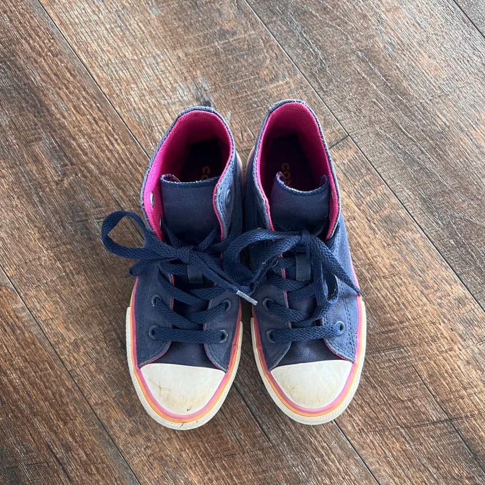 Converse Kids Shoes - Navy and Pink